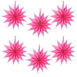 Набор фантов Звезды 30 см х 6 шт, малиновый