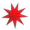 Звезда девятиконечная 45 см, точки и звездочки, красный