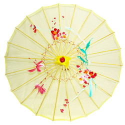 Китайский тканевый зонтик прозрачный с цветом 76х55см, №3