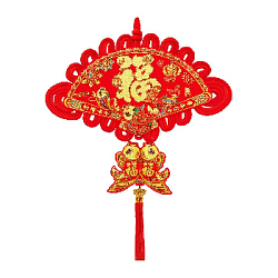 Китайский узел веер золото 80х118см, Богатство